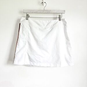 Adidas White Brown Stripe Golf Tennis Active Mini Skirt sz 10
